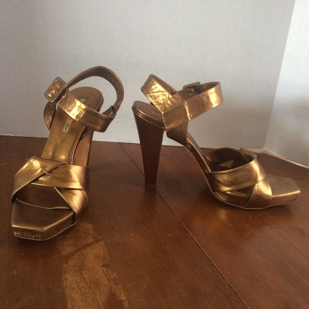 Elegant Gold High Heel Sandals